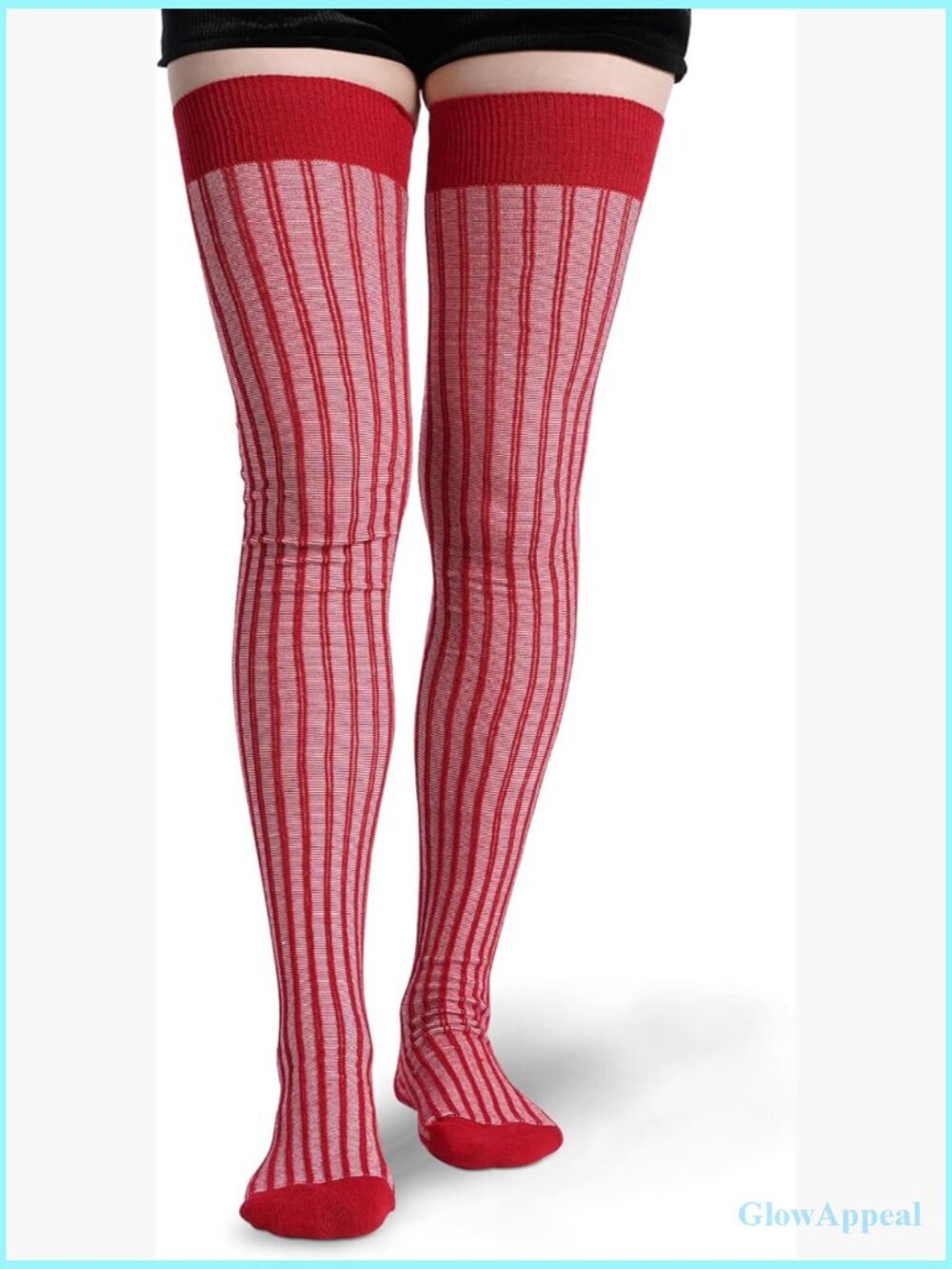 Cotton Thigh High Socks Over the Knee Vertical Stripes Leg Warmers Boot Socks